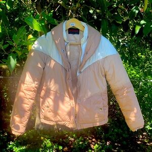 1970s padded winter coat polyester cotton blend